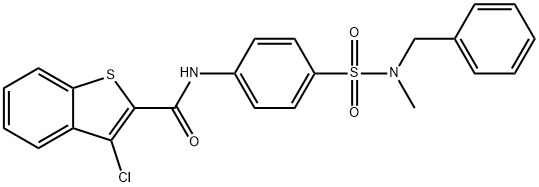 N-(4-{[benzyl(methyl)amino]sulfonyl}phenyl)-3-chloro-1-benzothiophene-2-carboxamide Structure