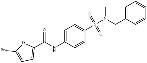 N-(4-{[benzyl(methyl)amino]sulfonyl}phenyl)-5-bromo-2-furamide 结构式