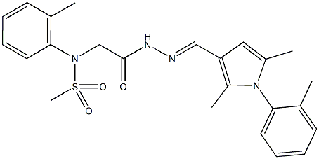 N-[2-(2-{[2,5-dimethyl-1-(2-methylphenyl)-1H-pyrrol-3-yl]methylene}hydrazino)-2-oxoethyl]-N-(2-methylphenyl)methanesulfonamide Structure