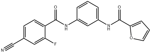 N-{3-[(4-cyano-2-fluorobenzoyl)amino]phenyl}-2-furamide Struktur