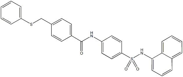 N-{4-[(1-naphthylamino)sulfonyl]phenyl}-4-[(phenylsulfanyl)methyl]benzamide Structure