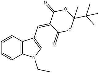 2-tert-butyl-5-[(1-ethyl-1H-indol-3-yl)methylene]-2-methyl-1,3-dioxane-4,6-dione,497225-94-2,结构式