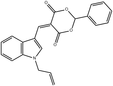 2-phenyl-5-{[1-(2-propenyl)-1H-indol-3-yl]methylidene}-1,3-dioxane-4,6-dione,497226-08-1,结构式