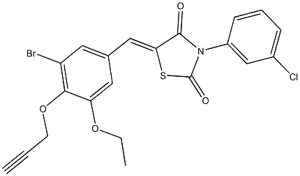 5-[3-bromo-5-ethoxy-4-(2-propynyloxy)benzylidene]-3-(3-chlorophenyl)-1,3-thiazolidine-2,4-dione Structure