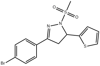 3-(4-bromophenyl)-1-(methylsulfonyl)-5-(2-thienyl)-4,5-dihydro-1H-pyrazole 结构式