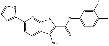 3-amino-N-(3-fluoro-4-methylphenyl)-6-(2-thienyl)thieno[2,3-b]pyridine-2-carboxamide|
