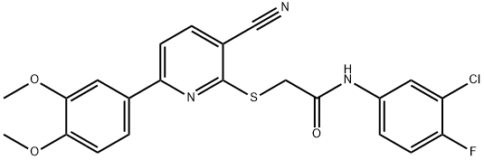 497244-81-2 N-(3-chloro-4-fluorophenyl)-2-{[3-cyano-6-(3,4-dimethoxyphenyl)pyridin-2-yl]sulfanyl}acetamide