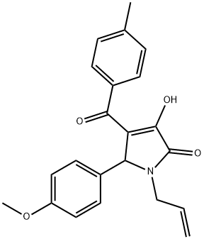 1-allyl-3-hydroxy-5-(4-methoxyphenyl)-4-(4-methylbenzoyl)-1,5-dihydro-2H-pyrrol-2-one,497247-75-3,结构式