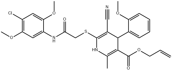 allyl 6-{[2-(4-chloro-2,5-dimethoxyanilino)-2-oxoethyl]sulfanyl}-5-cyano-4-(2-methoxyphenyl)-2-methyl-1,4-dihydropyridine-3-carboxylate|