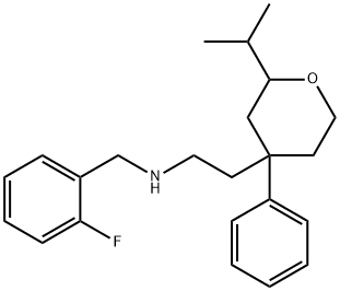 N-(2-fluorobenzyl)-N-[2-(2-isopropyl-4-phenyltetrahydro-2H-pyran-4-yl)ethyl]amine Struktur