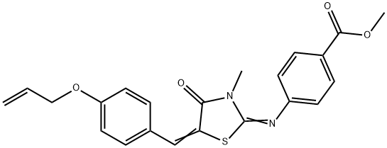 methyl 4-({5-[4-(allyloxy)benzylidene]-3-methyl-4-oxo-1,3-thiazolidin-2-ylidene}amino)benzoate Struktur