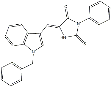 5-[(1-benzyl-1H-indol-3-yl)methylene]-3-phenyl-2-thioxo-4-imidazolidinone 结构式