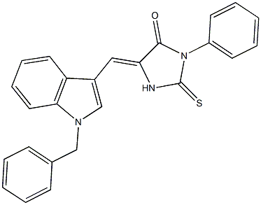 5-[(1-benzyl-1H-indol-3-yl)methylene]-3-phenyl-2-thioxo-4-imidazolidinone,497835-50-4,结构式