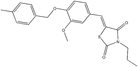 5-{3-methoxy-4-[(4-methylbenzyl)oxy]benzylidene}-3-propyl-1,3-thiazolidine-2,4-dione Struktur