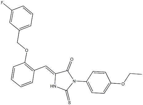 3-(4-ethoxyphenyl)-5-{2-[(3-fluorobenzyl)oxy]benzylidene}-2-thioxo-4-imidazolidinone Structure