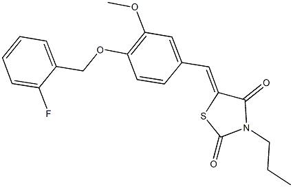 5-{4-[(2-fluorobenzyl)oxy]-3-methoxybenzylidene}-3-propyl-1,3-thiazolidine-2,4-dione|