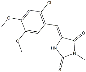 5-(2-chloro-4,5-dimethoxybenzylidene)-3-methyl-2-thioxo-4-imidazolidinone 化学構造式