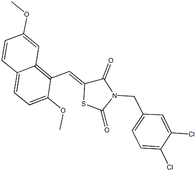 3-(3,4-dichlorobenzyl)-5-[(2,7-dimethoxy-1-naphthyl)methylene]-1,3-thiazolidine-2,4-dione|