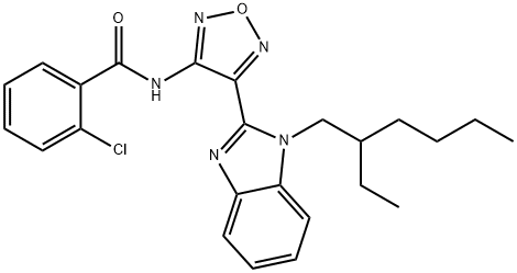 2-chloro-N-{4-[1-(2-ethylhexyl)-1H-benzimidazol-2-yl]-1,2,5-oxadiazol-3-yl}benzamide,497836-03-0,结构式