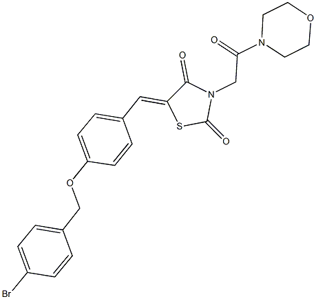 5-{4-[(4-bromobenzyl)oxy]benzylidene}-3-[2-(4-morpholinyl)-2-oxoethyl]-1,3-thiazolidine-2,4-dione Structure