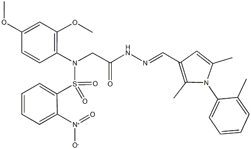 N-(2,4-dimethoxyphenyl)-N-[2-(2-{[2,5-dimethyl-1-(2-methylphenyl)-1H-pyrrol-3-yl]methylene}hydrazino)-2-oxoethyl]-2-nitrobenzenesulfonamide Struktur