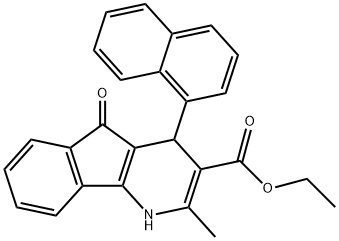 ethyl 2-methyl-4-(1-naphthyl)-5-oxo-4,5-dihydro-1H-indeno[1,2-b]pyridine-3-carboxylate 结构式