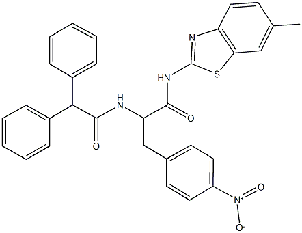 2-[(diphenylacetyl)amino]-3-{4-nitrophenyl}-N-(6-methyl-1,3-benzothiazol-2-yl)propanamide|