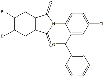 2-(2-benzoyl-4-chlorophenyl)-5,6-dibromohexahydro-1H-isoindole-1,3(2H)-dione Structure