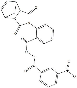 2-{3-nitrophenyl}-2-oxoethyl 2-(3,5-dioxo-4-azatricyclo[5.2.1.0~2,6~]dec-8-en-4-yl)benzoate,497922-70-0,结构式