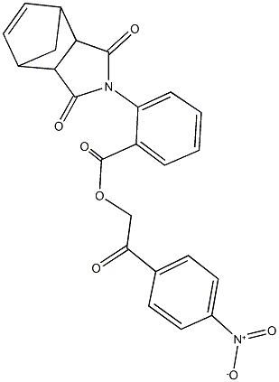 2-{4-nitrophenyl}-2-oxoethyl 2-(3,5-dioxo-4-azatricyclo[5.2.1.0~2,6~]dec-8-en-4-yl)benzoate Structure