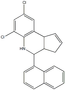 6,8-dichloro-4-(1-naphthyl)-3a,4,5,9b-tetrahydro-3H-cyclopenta[c]quinoline 化学構造式