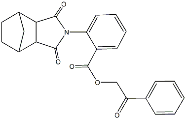 2-oxo-2-phenylethyl 2-(3,5-dioxo-4-azatricyclo[5.2.1.0~2,6~]dec-4-yl)benzoate 结构式