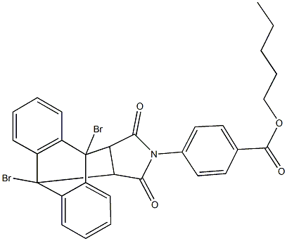 pentyl4-(1,8-dibromo-16,18-dioxo-17-azapentacyclo[6.6.5.0~2,7~.0~9,14~.0~15,19~]nonadeca-2,4,6,9,11,13-hexaen-17-yl)benzoate Structure