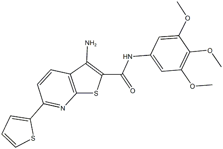 3-amino-6-thien-2-yl-N-(3,4,5-trimethoxyphenyl)thieno[2,3-b]pyridine-2-carboxamide 结构式