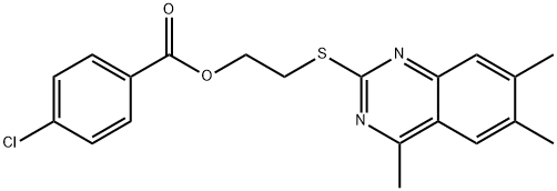 2-[(4,6,7-trimethylquinazolin-2-yl)sulfanyl]ethyl 4-chlorobenzoate Structure