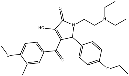 1-[2-(diethylamino)ethyl]-5-(4-ethoxyphenyl)-3-hydroxy-4-(4-methoxy-3-methylbenzoyl)-1,5-dihydro-2H-pyrrol-2-one 结构式