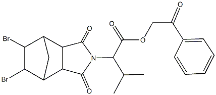 2-oxo-2-phenylethyl 2-(8,9-dibromo-3,5-dioxo-4-azatricyclo[5.2.1.0~2,6~]dec-4-yl)-3-methylbutanoate 结构式