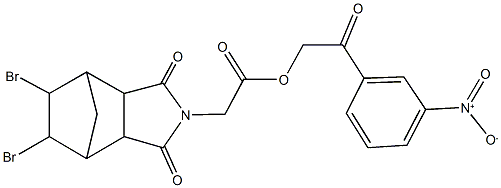 2-{3-nitrophenyl}-2-oxoethyl (8,9-dibromo-3,5-dioxo-4-azatricyclo[5.2.1.0~2,6~]dec-4-yl)acetate Structure