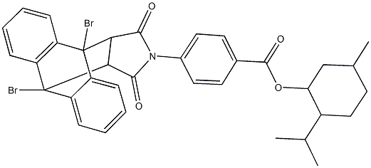 2-isopropyl-5-methylcyclohexyl 4-(1,8-dibromo-16,18-dioxo-17-azapentacyclo[6.6.5.0~2,7~.0~9,14~.0~15,19~]nonadeca-2,4,6,9,11,13-hexaen-17-yl)benzoate Structure