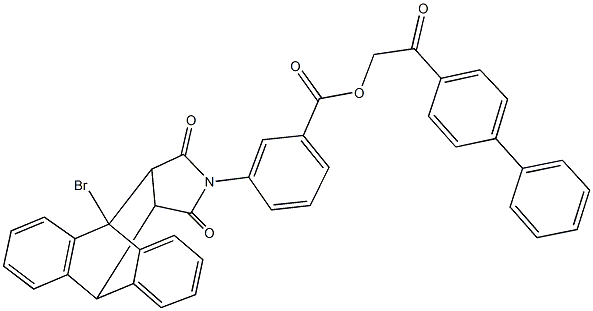 2-[1,1'-biphenyl]-4-yl-2-oxoethyl 3-(1-bromo-16,18-dioxo-17-azapentacyclo[6.6.5.0~2,7~.0~9,14~.0~15,19~]nonadeca-2,4,6,9,11,13-hexaen-17-yl)benzoate Struktur