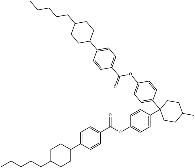 4-[4-methyl-1-(4-{[4-(4-pentylcyclohexyl)benzoyl]oxy}phenyl)cyclohexyl]phenyl 4-(4-pentylcyclohexyl)benzoate Structure