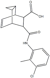 7-[(3-chloro-2-methylanilino)carbonyl]tricyclo[3.2.2.0~2,4~]non-8-ene-6-carboxylic acid|