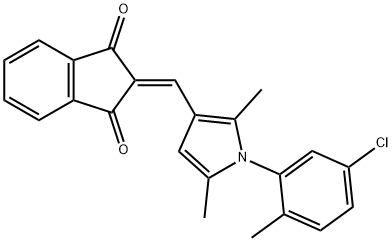 2-{[1-(5-chloro-2-methylphenyl)-2,5-dimethyl-1H-pyrrol-3-yl]methylene}-1H-indene-1,3(2H)-dione,498532-44-8,结构式