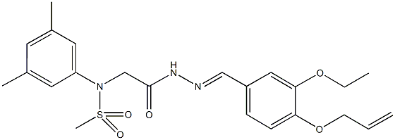 N-(2-{2-[4-(allyloxy)-3-ethoxybenzylidene]hydrazino}-2-oxoethyl)-N-(3,5-dimethylphenyl)methanesulfonamide 结构式