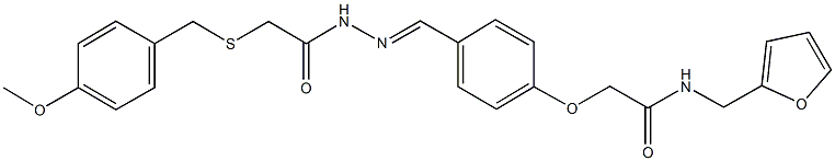 N-(2-furylmethyl)-2-[4-(2-{[(4-methoxybenzyl)sulfanyl]acetyl}carbohydrazonoyl)phenoxy]acetamide Structure