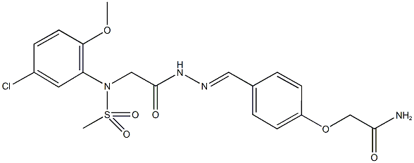 498533-13-4 2-[4-(2-{[5-chloro-2-methoxy(methylsulfonyl)anilino]acetyl}carbohydrazonoyl)phenoxy]acetamide