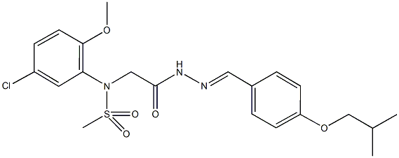 N-(5-chloro-2-methoxyphenyl)-N-{2-[2-(4-isobutoxybenzylidene)hydrazino]-2-oxoethyl}methanesulfonamide 结构式