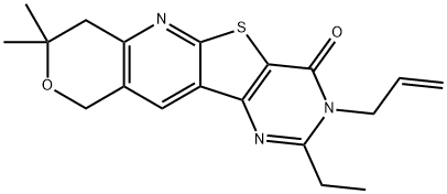 3-allyl-2-ethyl-8,8-dimethyl-7,10-dihydro-8H-pyrano[3'',4'':5',6']pyrido[3',2':4,5]thieno[3,2-d]pyrimidin-4(3H)-one Structure