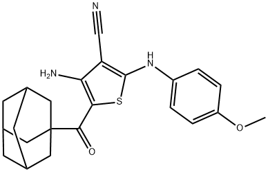 5-(1-adamantylcarbonyl)-4-amino-2-(4-methoxyanilino)thiophene-3-carbonitrile,498537-16-9,结构式