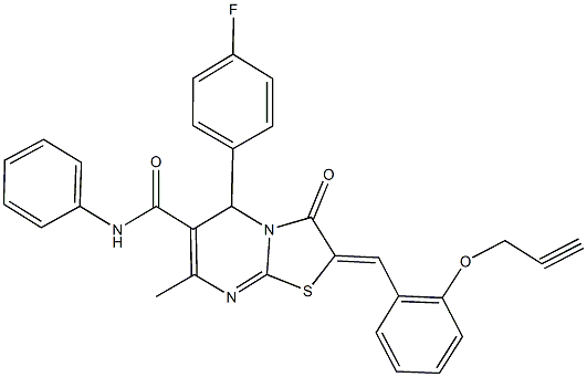 5-(4-fluorophenyl)-7-methyl-3-oxo-N-phenyl-2-[2-(2-propynyloxy)benzylidene]-2,3-dihydro-5H-[1,3]thiazolo[3,2-a]pyrimidine-6-carboxamide Structure